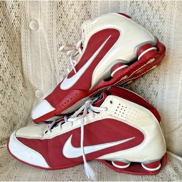2009 Nike Shox Vision TB White/Varsity Red/Metallic Silver 367190-112‎ Men's 12